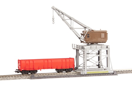 toy Gantry crane isolated over white background