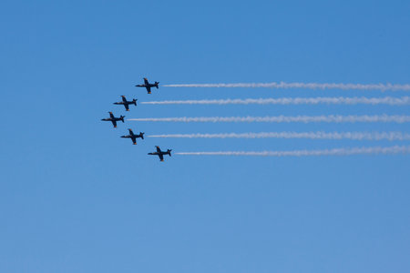 Tallinn - MAY 13: The aerobatic group Russ under MINE HARBOR in Tallinn. 2012 in Tallinn, Estonia