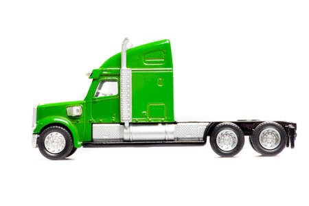 toy truck isolated over white backgroundの写真素材