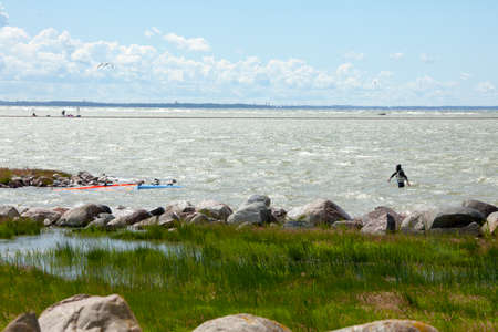 Tallinn, Estonia- JULY 10: Wind Surfing in Baltic Sea. Tallinn, Estonia.  July 10, 2016.のeditorial素材