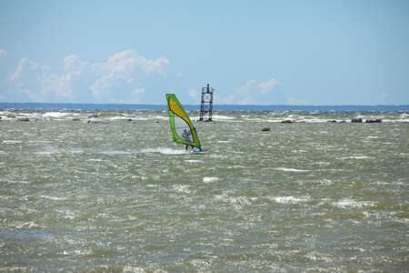 Tallinn, Estonia- JULY 10: Wind Surfing in Baltic Sea. Tallinn, Estonia.  July 10, 2016.のeditorial素材