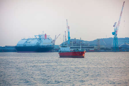 Nagasaki, Japan - SEPTEMBER 27: ships in port of NAGASAKI, JAPAN.  September 27, 2015.のeditorial素材