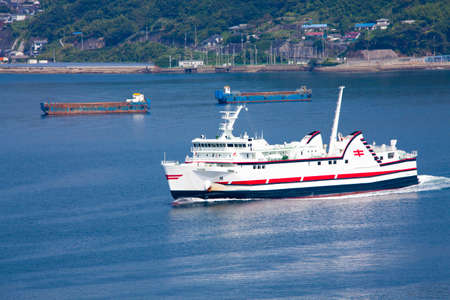 Nagasaki, Japan - SEPTEMBER 27: ships in port of NAGASAKI, JAPAN.  September 27, 2015.のeditorial素材