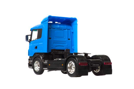 toy heavy truck isolated over white backgroundの写真素材