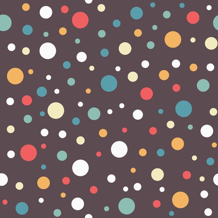 Vector seamless texture with polka dot. Endless brown background. Retro template. Endless brown background with polka dot.のイラスト素材