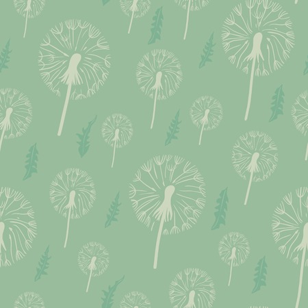 Dandelion seamless pattern. on a pastel background. Seamless pattern can be used for wallpaper, pattern fills, web page background, surface textures.のイラスト素材