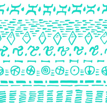 Horizontal seamless pattern. Background with abstract hand drawn elements. White  and blue colors. Template for your  design and  as decoration.のイラスト素材