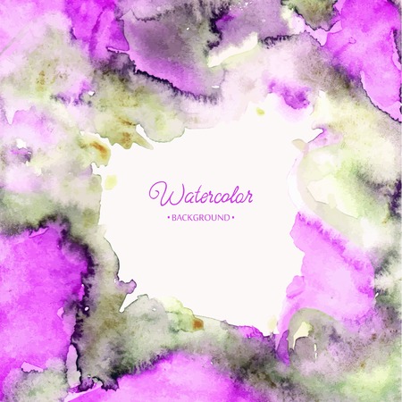 Abstract hand drawn watercolor background,vector illustration, stain watercolors colors on wet paper Watercolor composition for scrapbook elements with empty space for text message.のイラスト素材