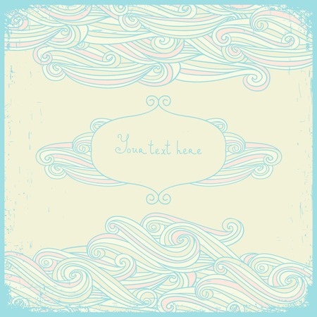 Greeting cards with swirls in a pastel colors. Template frame design for card. Elegance pattern with swirly motives . Valentine anniversary.tine anniversary.のイラスト素材