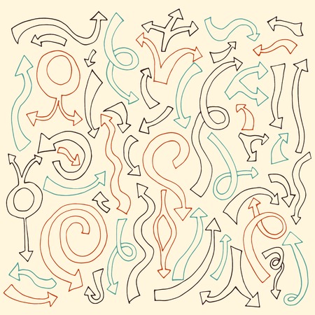 Hand drawn arrows icons set. Vector illustration for your business and education design.のイラスト素材