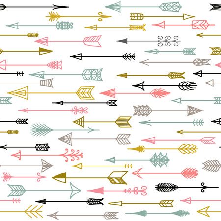 seamless colorful ethnic pattern with arrows. のイラスト素材