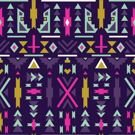 Seamless colorful aztec pattern.のイラスト素材