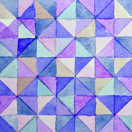 Seamless watercolor background with colorful triangles. のイラスト素材