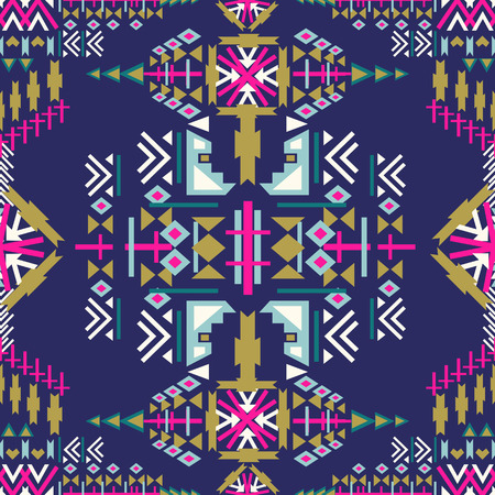 Colorful Navajo seamless pattern. aztec abstract geometric print. ethnic hipster backdrop. Aztec stile, tribal art. Used for wallpaper, web page background, fabric, paper, postcards.のイラスト素材