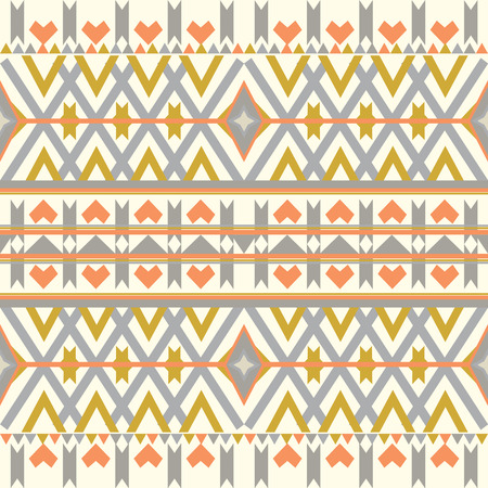 Colorfull aztec seamless pattern on dark background.. Ethnic abstract geometric texture. Hand drawn navajo fabric. Used for wallpaper, web page background, fabric, paper, postcards.のイラスト素材