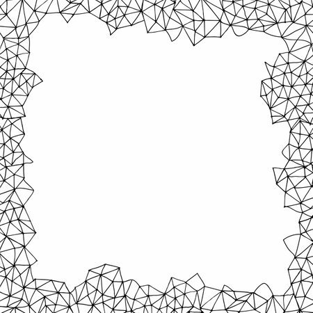 Vector modern design template for wedding or birthday invitation, brochure, poster or business card. Abstract frame with connected lines. Triangle background. Vector Illustration. Isolated on white backgroundのイラスト素材