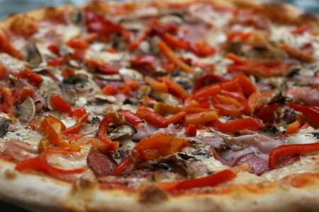 pepperoni pizzaの写真素材