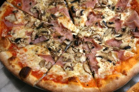 ham and cheese pizzaの写真素材