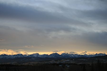 sunset in rockiesの写真素材