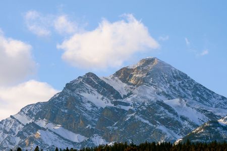 rockies in clouds, canadaの写真素材
