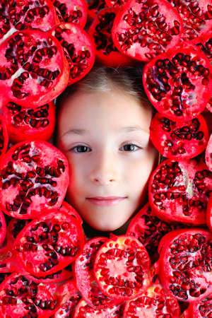 Fruit face mask. Frame of fruits. Flatlayのeditorial素材