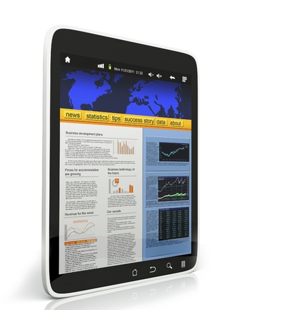 3D  Illustration of the Tablet PC on a white background, mobile technologyの写真素材