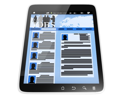 Tablet PC, a site for job searchの写真素材