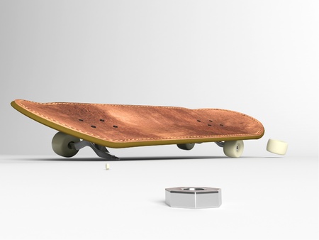 Skate board on a white backgroundの写真素材