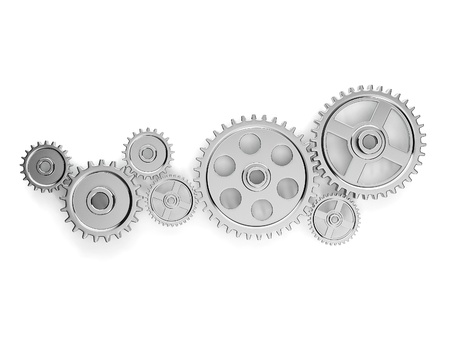 3d illustration: the mechanism. Group gears in working orderの写真素材