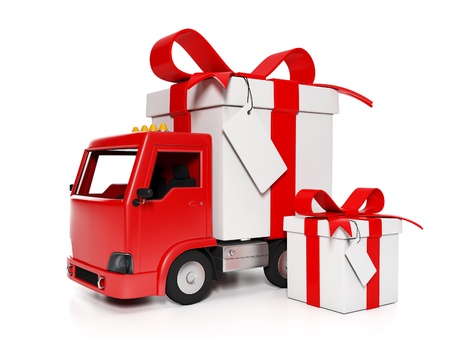 3d illustration: Festivals and events. Gift Deliveryの写真素材