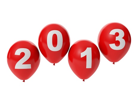 3d illustration: Holiday new year. Balloons with the words 2013の写真素材