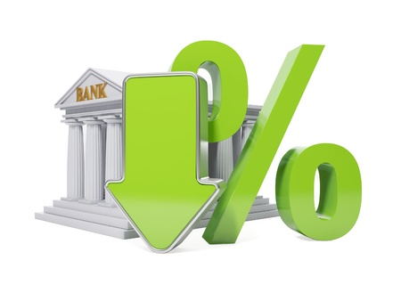 3d Illustration: Business Finance. Reducing bank interest and interestの写真素材