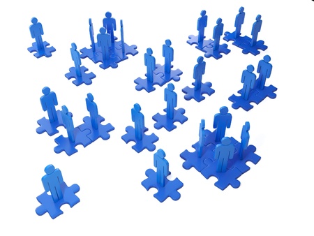 3d Illustration: Business ideas. Team work and cooperation of the peopleの写真素材