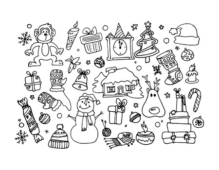 Happy New Year, vector illustrationのイラスト素材