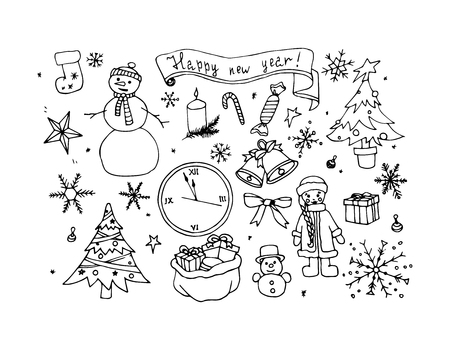Happy New Year, vector illustrationのイラスト素材