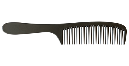 Single-row comb. Comb isolate. Plastic single-row comb. Comb horizontal layout.の写真素材