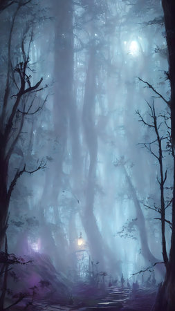 High mystical forest, the road to an unexpected adventure.の写真素材