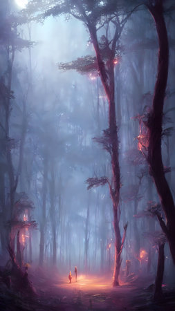 High mystical forest, the road to an unexpected adventure.の写真素材