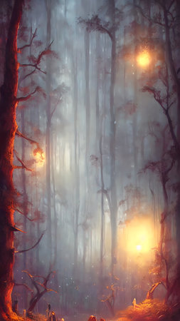 High mystical forest, the road to an unexpected adventure.の写真素材