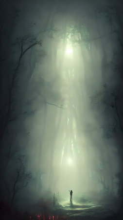 High mystical forest, the road to an unexpected adventure.の写真素材