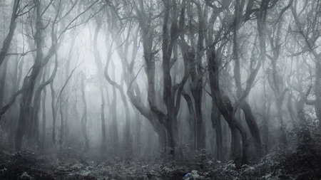 High mystical forest, the road to an unexpected adventure.の写真素材