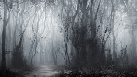 High mystical forest, the road to an unexpected adventure.の写真素材