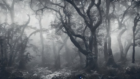High mystical forest, the road to an unexpected adventure.