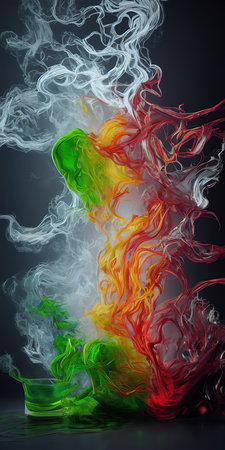 Multicolored splashes of paint, abstraction, illustration.の写真素材