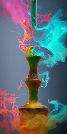 Multicolored splashes of paint, abstraction, illustration.