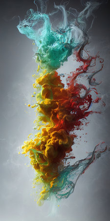 Multicolored splashes of paint, abstraction, illustration.