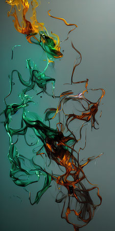 Multicolored splashes of paint, abstraction, illustration.の写真素材