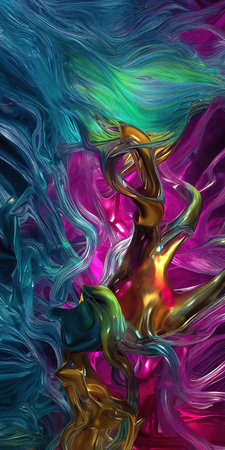 Multicolored splashes of paint, abstraction, illustration.