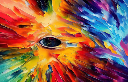 Multicolored splashes of paint, abstraction, illustration.の写真素材