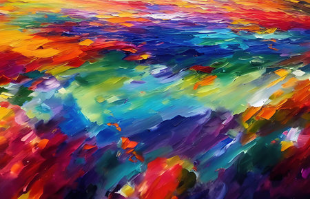 Multicolored splashes of paint, abstraction, illustration.の写真素材